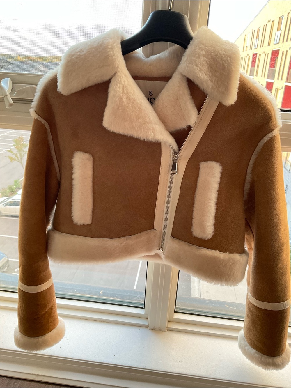 Ducie Eloise Shearling Aviator Jacket- Camel XS